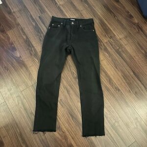 Reformation x Levi’s repurposed jeans button fly black raw hem 26